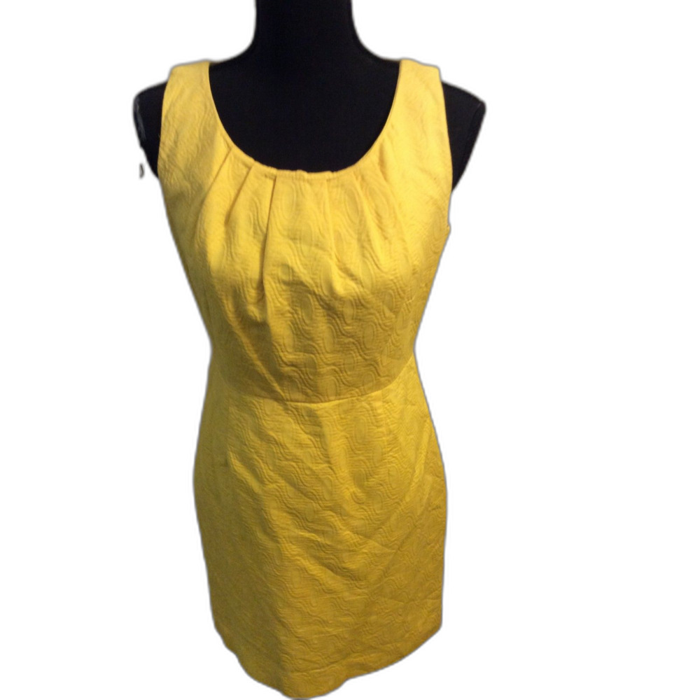 Yellow sleeveless 8P Petite Worthing Career Church Dress Womens